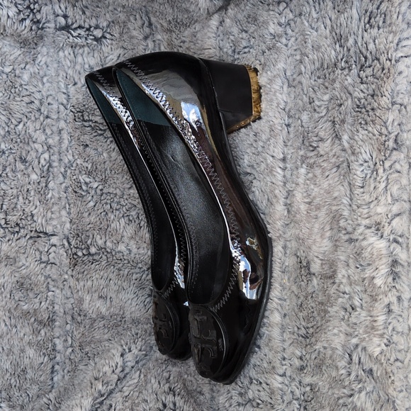 Tory Burch Amy patent leather block heel pumps Women's Sz 8.5 - Picture 3 of 5